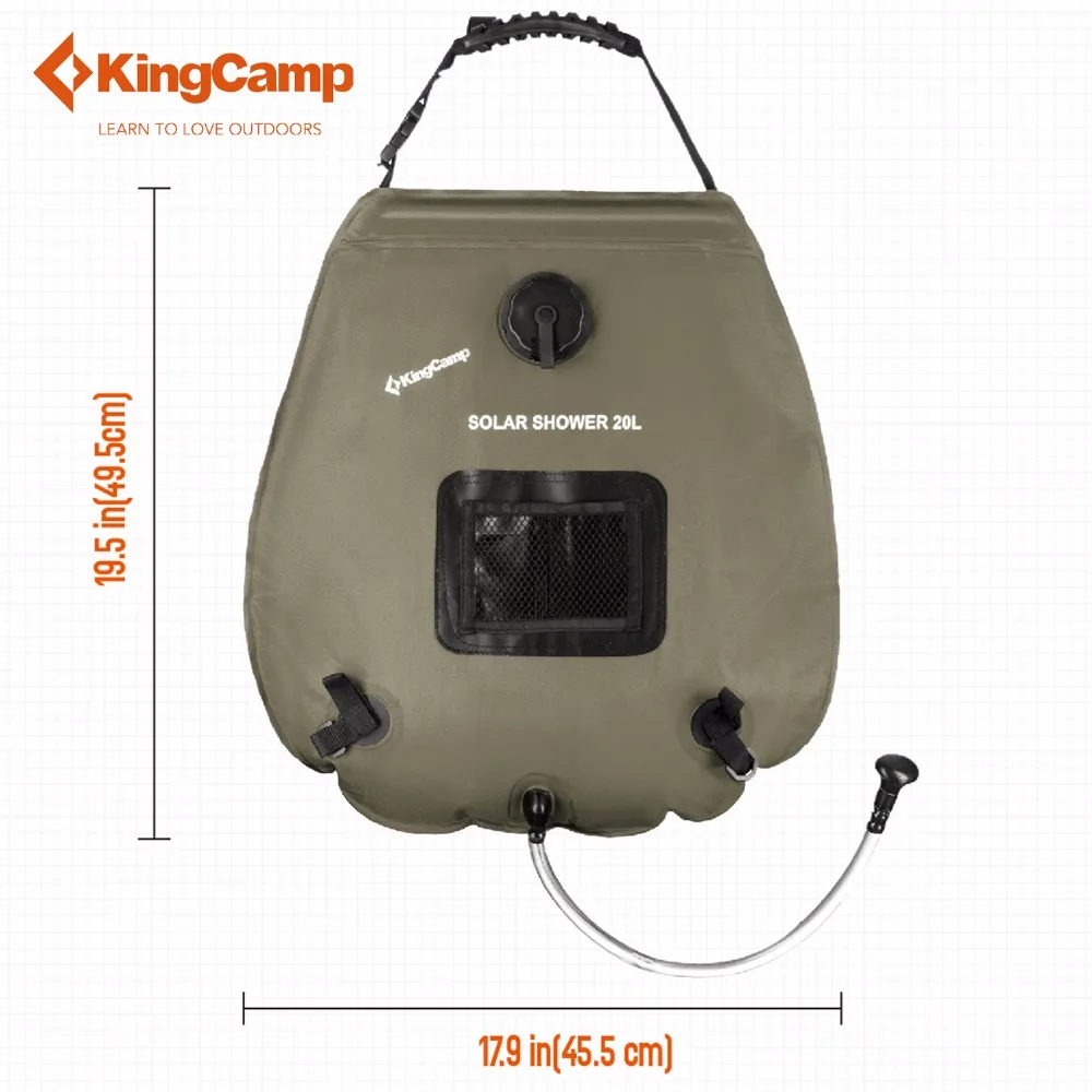 KingCamp Водонепроницаемый сухой мешок 20L кемпинг Солнечный Душ портативный для пеших прогулок на улице Солнечной энергии с подогревом Кемпинг Душ прочный