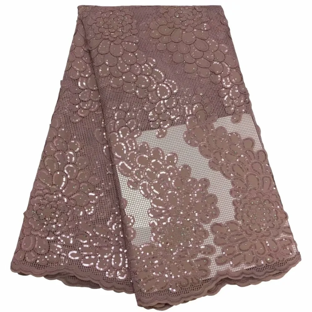 

Net Tulle Lace Fabric 2019 Latest High Quality Wedding Laces Nigeria Embroidery Mesh Guipure Laces Fabric YDAP211