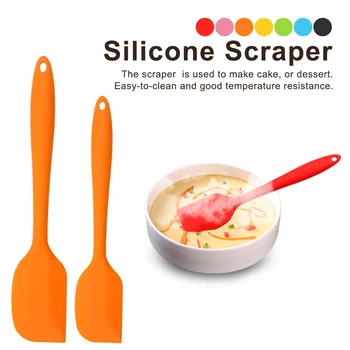 

2pcs Big Small Silicone Cream Butter Cake Spatula Mixing Batter Scraper Brush Butter Mixer Cake Brushes