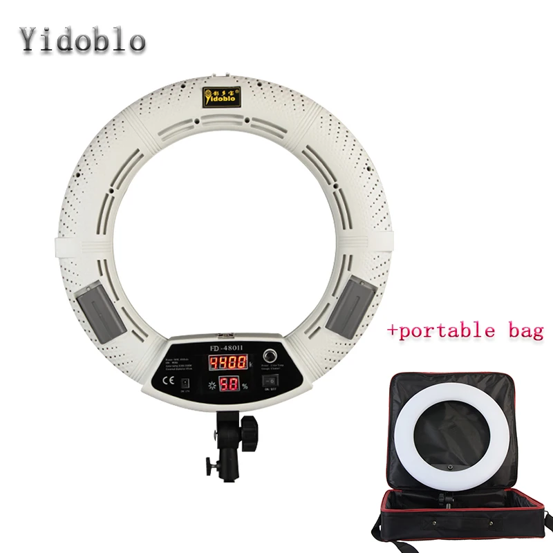 

Yidoblo FD-480II white Bi-color Photo Studio Ring Light with bag LED Video Light Lamp Photographic Lighting 5500K 480LED Lights