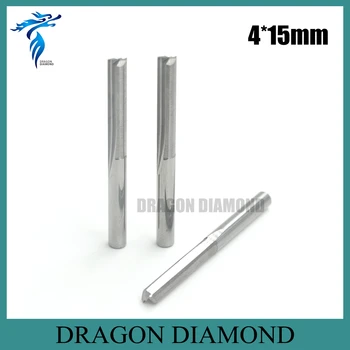 

10pcs 4*4.0*15MM Two Straight Flutes Carbide End Mill, Wood Working Tools, 2D Engraving Cutting Milling Cutter on PVC
