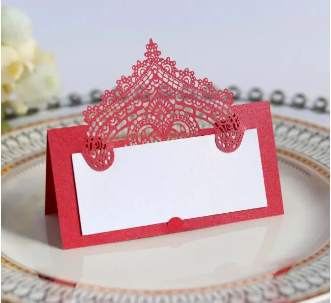 

100PCS/LOT Elegant Style Paper Table Name Card Place Card Laser Cut Technology Party Decoration