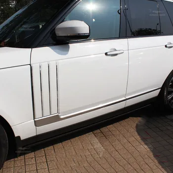 

White with silver trims ABS side mesh vent grille fender frame Fit FOR Land Rover Range Rover Vogue 2013-2017 2 PCS/set