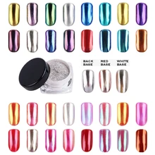 2 г новинка, Волшебная зеркальная пудра, 16 цветов, эффект блеска для ногтей, зависит от цвета основы, гель для ногтей, Высококачественная лазерная пудра NCM