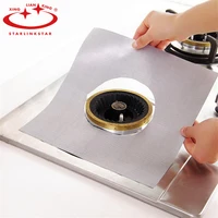 4 шт./лот многоразовый коврик для защиты газовой плиты из стекловолокна антипригарный защитный коврик легко моющийся коврик для чистки газовой плиты - изображение