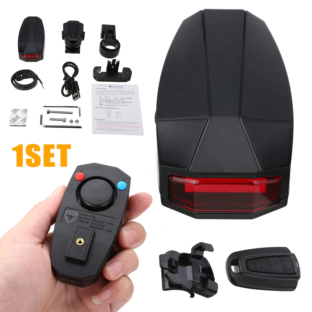 1Pc Bike Wireless Alarm Lock Anti-theft Cycling Bicycle Security Remote Control Vibration Alarm Waterproof Bicycle Accessories