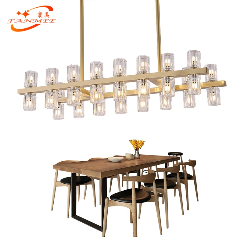 Modern Design Rectangular Crystal Chandelier Hanging Light Led Modern Design Rectangular Crystal