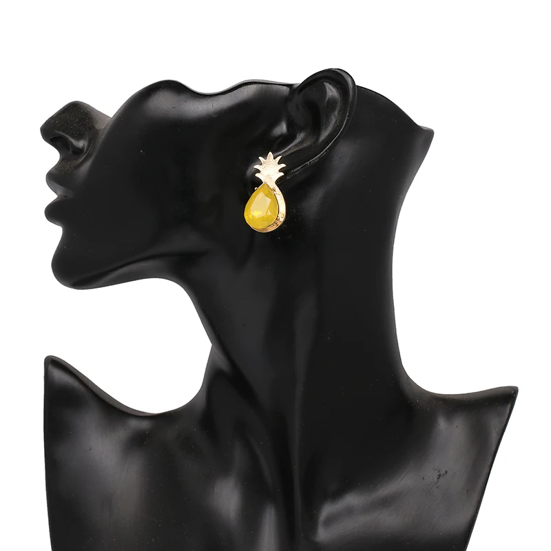 JURAN ZA вишня ананас Кристалл Висячие серьги для женщин Boho горный хрусталь массивные серьги Модные ювелирные изделия Bijoux