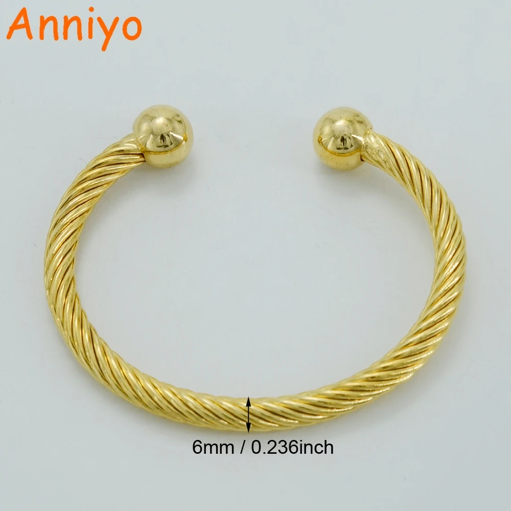 

Anniyo Openable Twisted Bangle Women Gold Color Dubai Bangle Ethiopian Jewelry Arab/Husband/Boyfriend Gift #001910