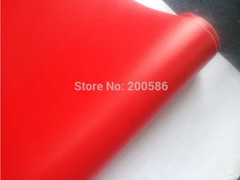 

Satin Red Matte Vinyl Wrap With Air Bubble Free Matt Red Film For Car Vehcicle Wraps Car Stickers Sheets Size 1.52x30m/Roll