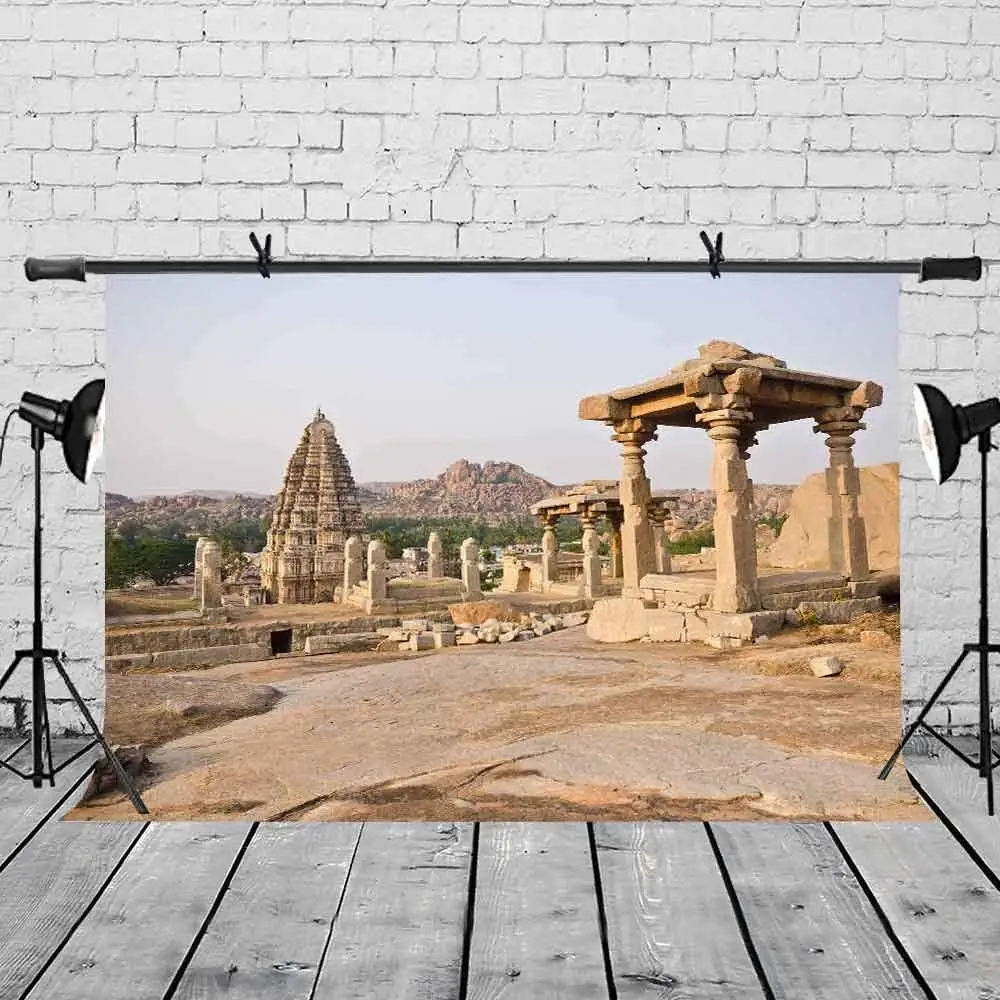 

150x220cm Indian Ancient Buildings Backdrop Empty Indian Ancient Buildings Photography Background for Camera Photo