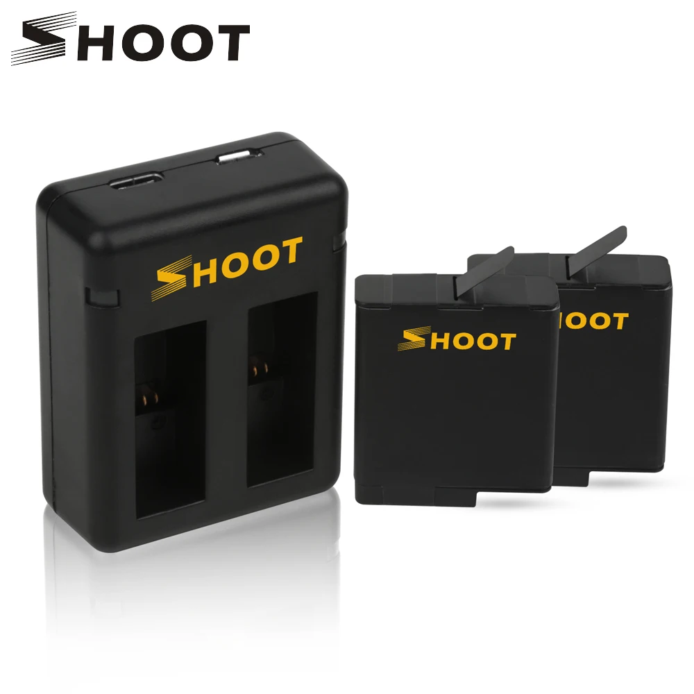 

SHOOT AHDBT-501 Battery with Dual Port Charger for GoPro Hero 6 5 7 Action Camera Batteries for Go Pro Hero 6 5 7 Accessories