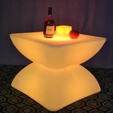 LED Glowing Colored Lighting desk TV Stand Bar furniture illuminated Coffee Bar Table SK-LF16D (D62*D62*H42cm) free shipping 1pc