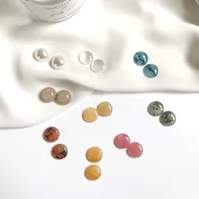 Новые модные серьги гвоздики Bohemia, модные круглые серьги-гвоздики из смолы с геометрическим принтом для девушек, милые серьги-гвоздики из акриловой смолы для женщин