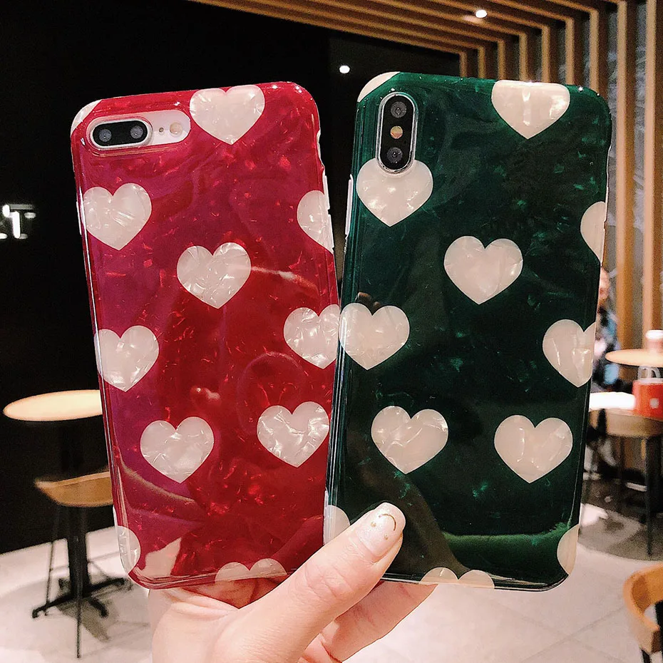

Caring shell pattern silicone translucent Phone Case for iPhone 8 8Plus 6 6s plus 7 7Plus X XR XSMAX Soft TPU no fading siedery