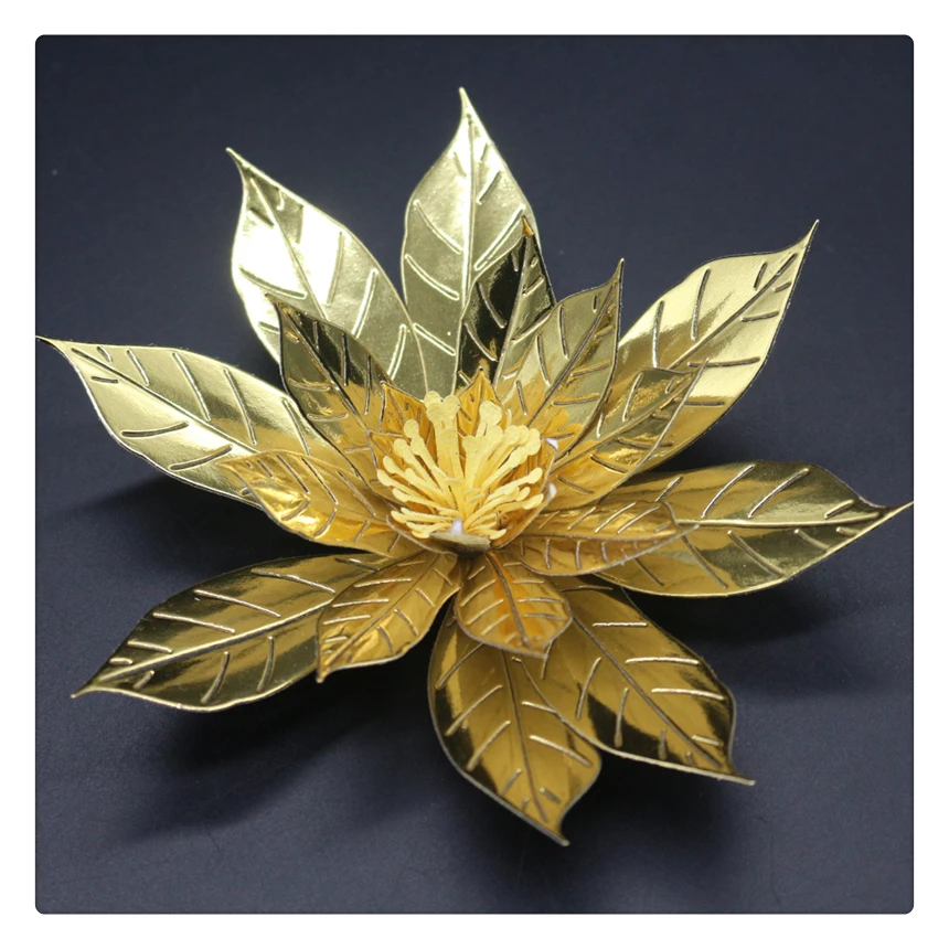 Stencil Di Fiori Di Natale In Poinsettia Modello Per Cartoline Di Natale Inviti Adatto - Foto 4