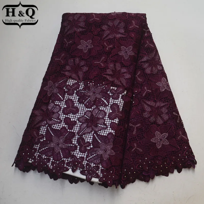 

Beautiful Design 5 Yards/piece African Water Soluble Lace Fabric African Embroidery Lace Fabric With Stones For Beaded Dresses