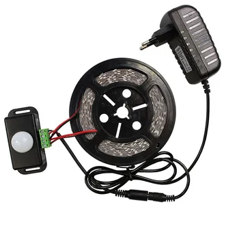 

5M Led Strip Light 5050 300Leds Flexible LED Tape IP44 Non-waterproof + PIR Human Sensor Switch Detector + 12V 2A Power Adapter