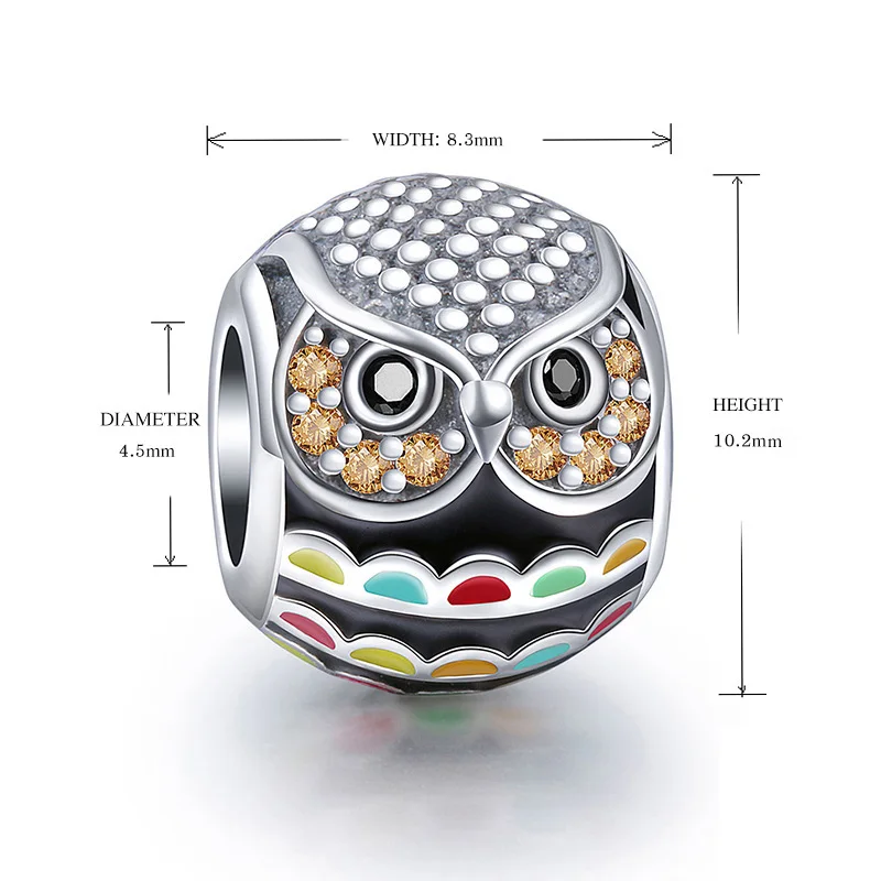 Fit Pandora Талисманы Браслеты Серебро 925 новые милые животные Сова Кот Пингвин Подвески Бусины ювелирные изделия делать подарки