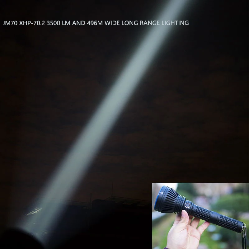 Amutorch JM70 CREE XHP70.2 30w 4000lumens powerful led flashlight high brightness long range searching 2*26650 flashlight