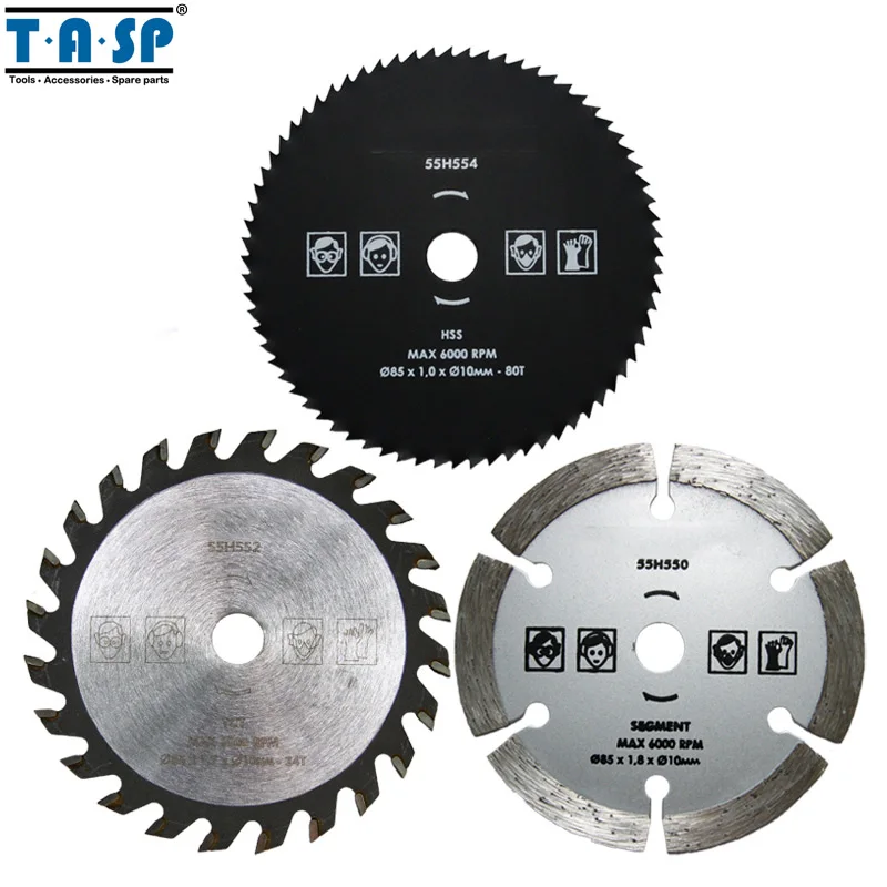 Buy TASP 3 x HSS TCT Diamond Mini Circular Saw Blades