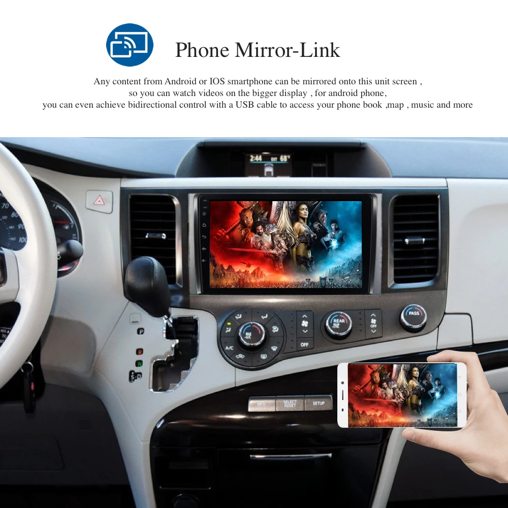 Автомагнитола 1 din Android 9 0 для Toyota Sienna XL30 мультимедиа 2010 2011 2012 2013 2014 дюймов 2.5D IPS