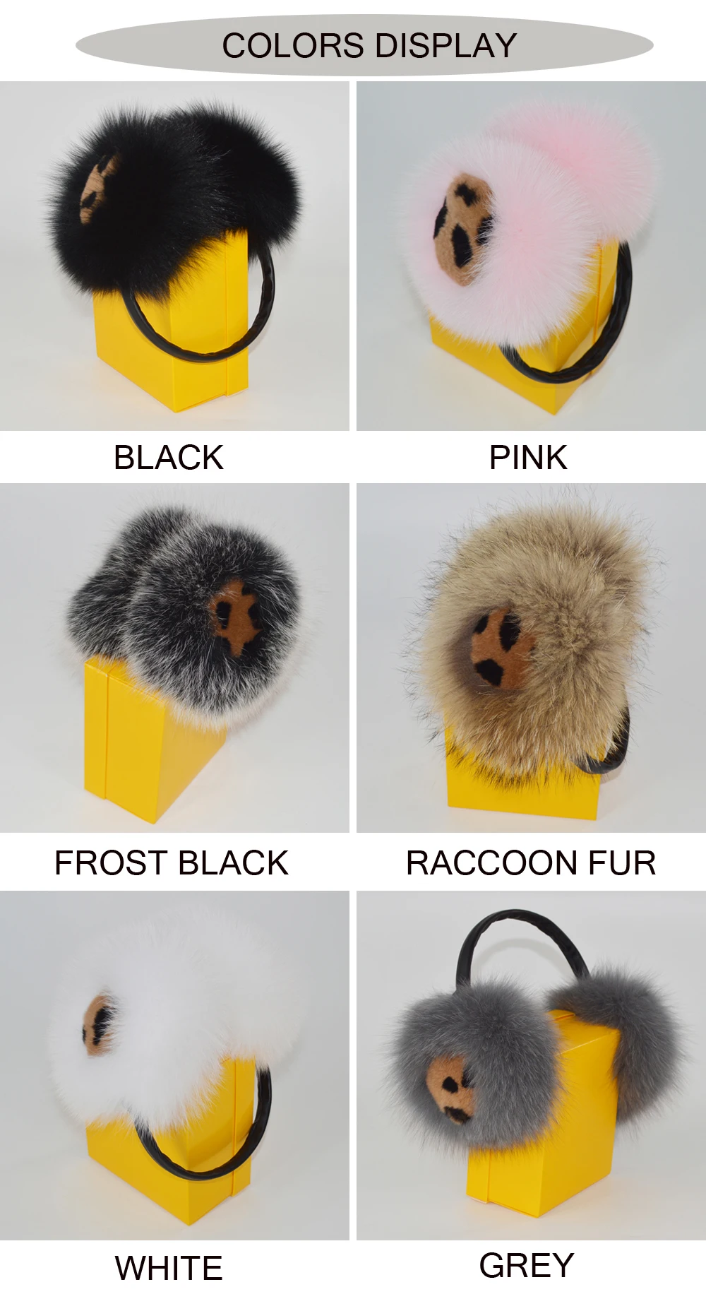 Adjustable Genuine Real Fox Fur Earmuff Women Winter Warm Big Fox Fur Plush Ear Muffs Girls Lovely Real Fox Fur Earmuffs