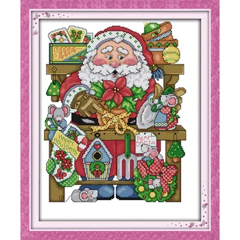 

Everlasting love Happy Christmas Ecological cotton Cross Stitch 11CT and 14CT Printed New store sales promotion