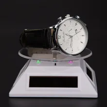 Классные Часы части солнечные элементы света вращающийся дисплей настольные часы 360 Солнечная Витрина вращающаяся Платформа дисплей с светодиодный