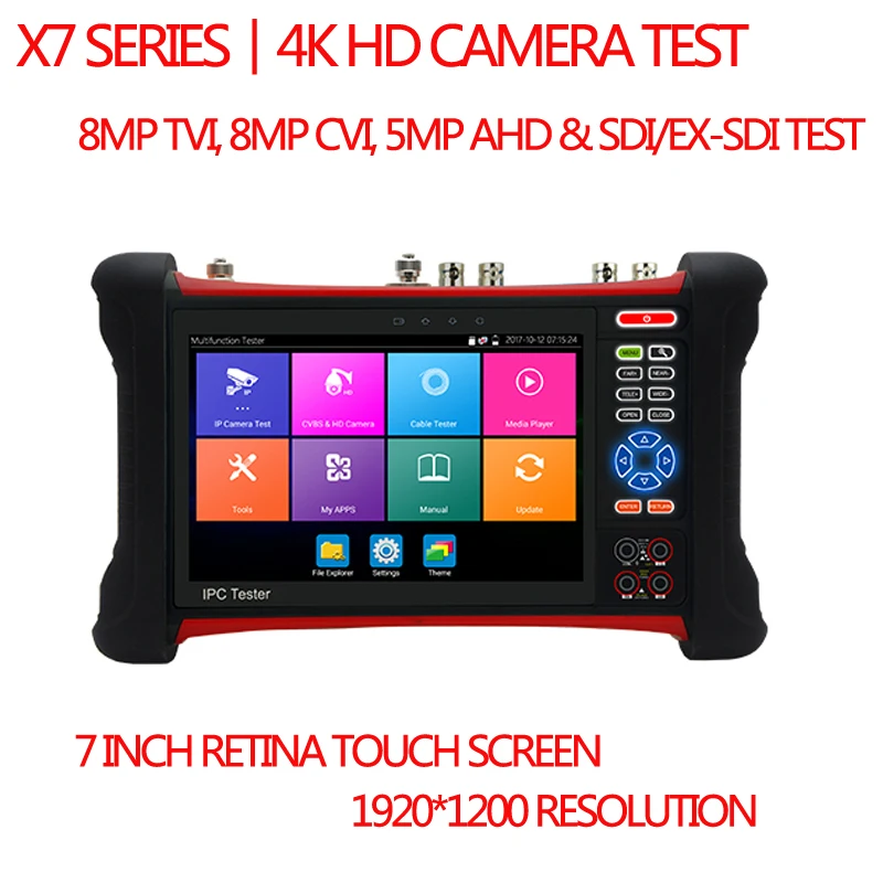 HD 7 &quotretina сенсорный экран все-в-одном мульти-функциональный CCTV Тесты er 4K ip 8MP TVI CVI