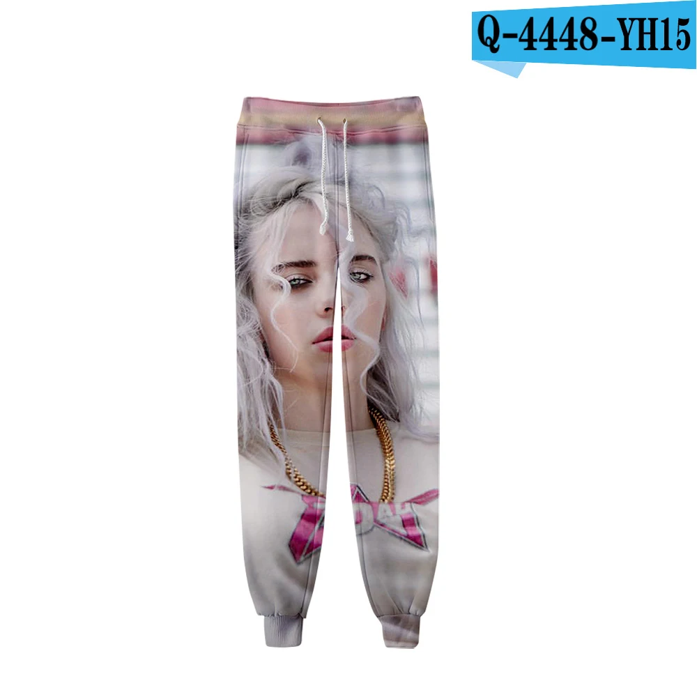 3D Billie Eilish брюки с принтом повседневные весенние повседневные штаны для бега женские и мужские 3D брюки тонкие крутые горячая Распродажа брюки 4XL - Цвет: pink