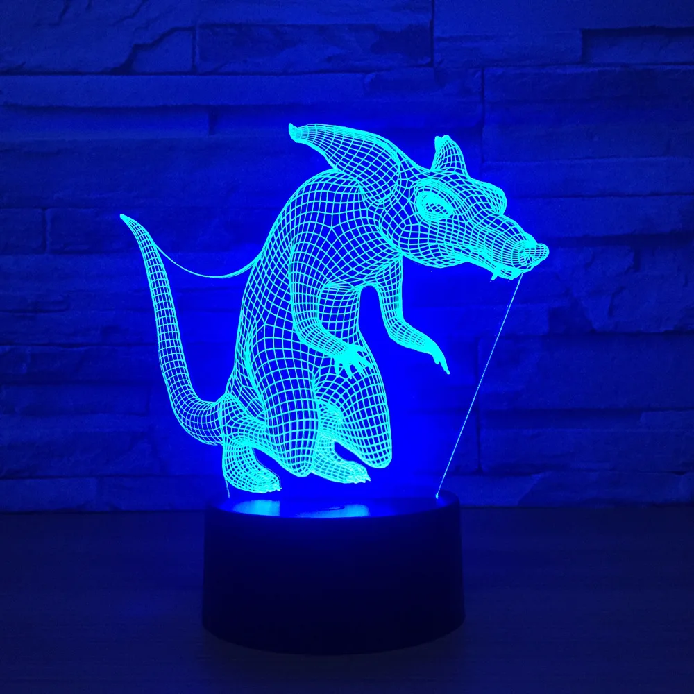 3D настольная лампа в форме лисы ночник с изображением животных светодиодная USB 7