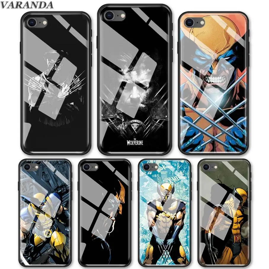 

Tempered Glass Case for iPhone 7 8 Plus 6 6s Plus XS MAX X XR Wolverine Hugh Jackman Marvel Glass Phone Cover Coque
