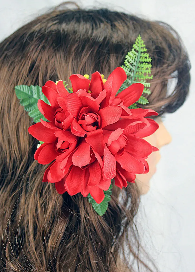 

CH0190 50pcs/ lot 6 colors 15 CM Velvet Tuberose hair clip women wear hair accessories Hawaii tropical flower