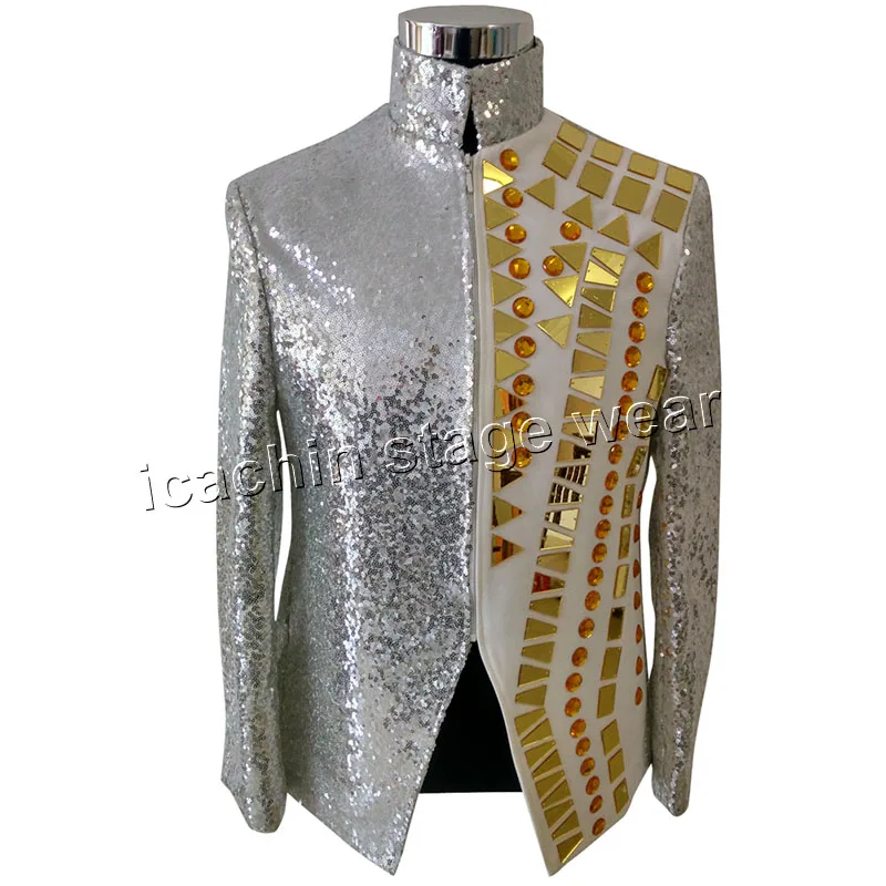 

Men terno masculino blazer masculino blazer men stage costumes for singers ternos masculinos men sequin jacket with mirror