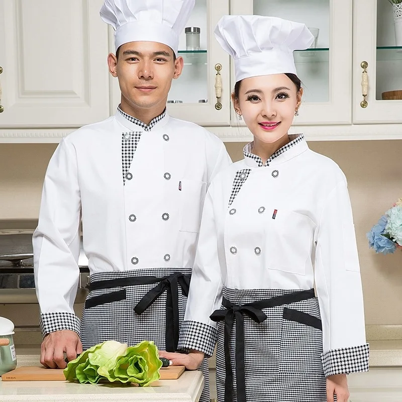 Long Sleeve Chef font b Jacket b font Restaurant Cooker Uniform Unisex Breathable Chef s Coat