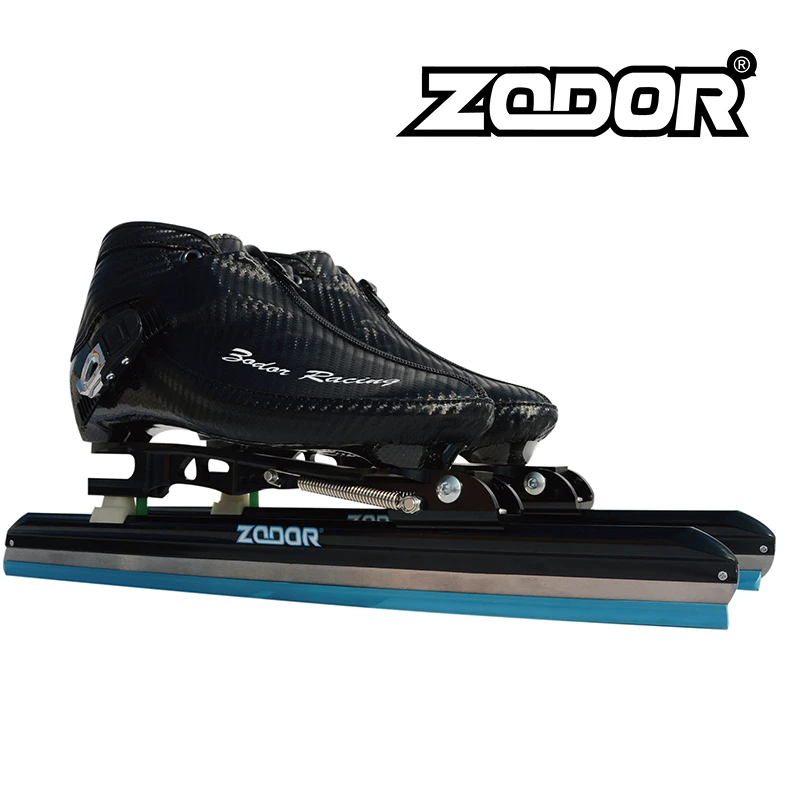 6-طبقة ألياف الكربون خلع الجليد مضمنة سرعة التزلج الأحذية مع خلع الجليد شفرة 62-64 الأسود البريدي المياه واقية