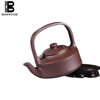 

350ml Yixing Purple Clay Teapot for Office Kung Fu Tea Set Handle Zisha Pot Raw Ore Health Zi Mud Pu'er Oolong Tea Kettle Gifts