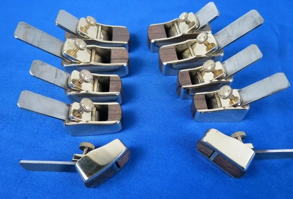 

10pcs different bottom (5pcs flat +5pcs convex ) brass wrap blackwood planes