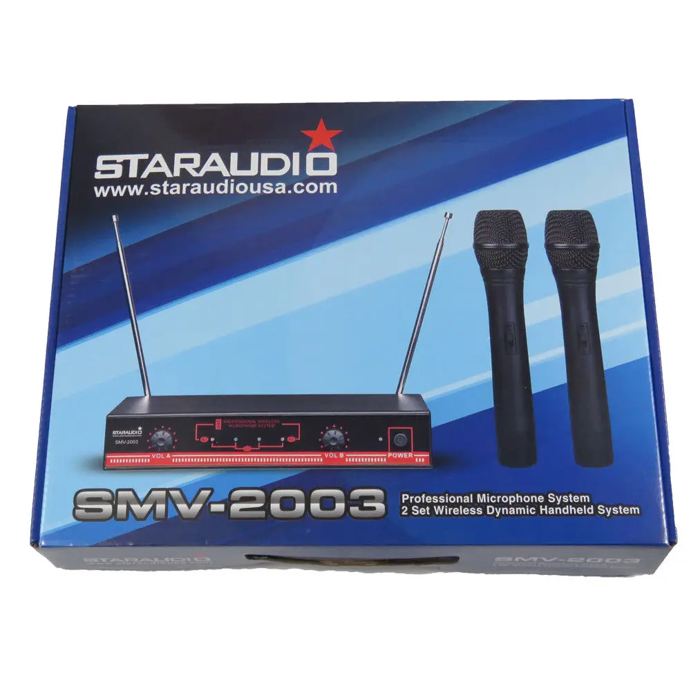 STARAUDIO двухканальный микрофон 2CH беспроводной VHF ручной сценический микрофон церковные вечерние для дискотеки домашняя школьная SMV-2003A