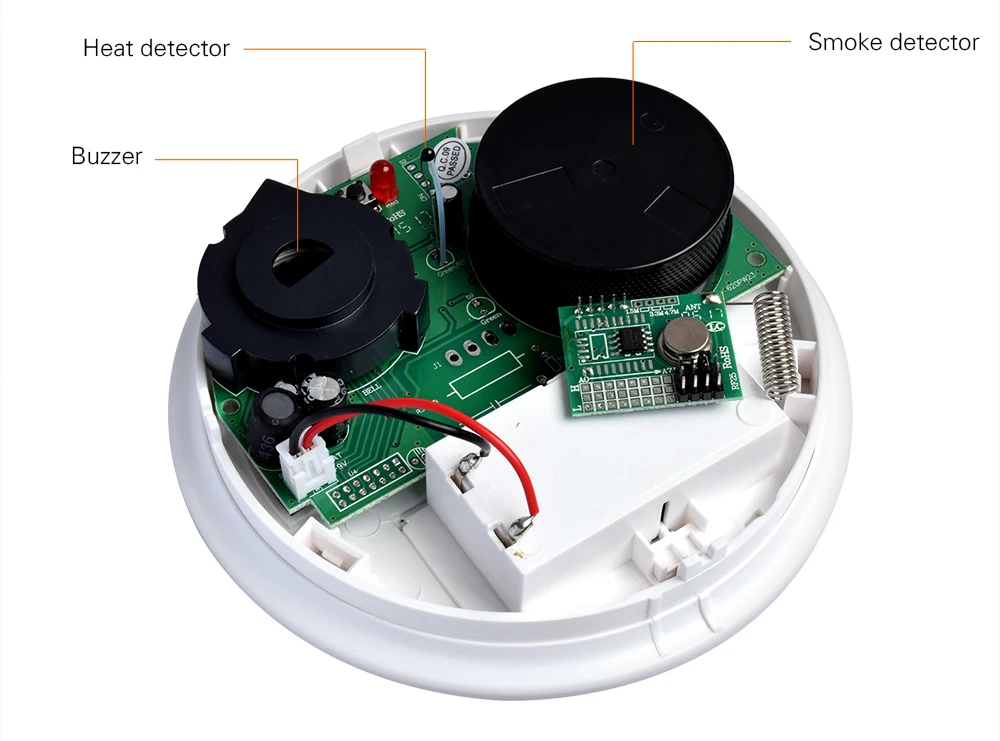 Smarsecur датчик дыма может обнаруживать дым и тепло дымовой сигнализации тепловой сигнализации все для вашей домашней безопасности лучше