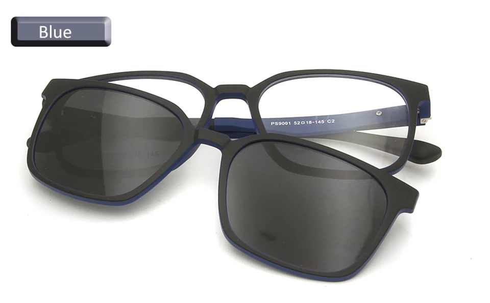 SORBERN унисекс сверхлегкий TR90 оптические оправы магнитный зажим на солнцезащитные очки Nerd стиль поляризованные линзы для мужчин женщин магнит очки - Цвет линз: Blue