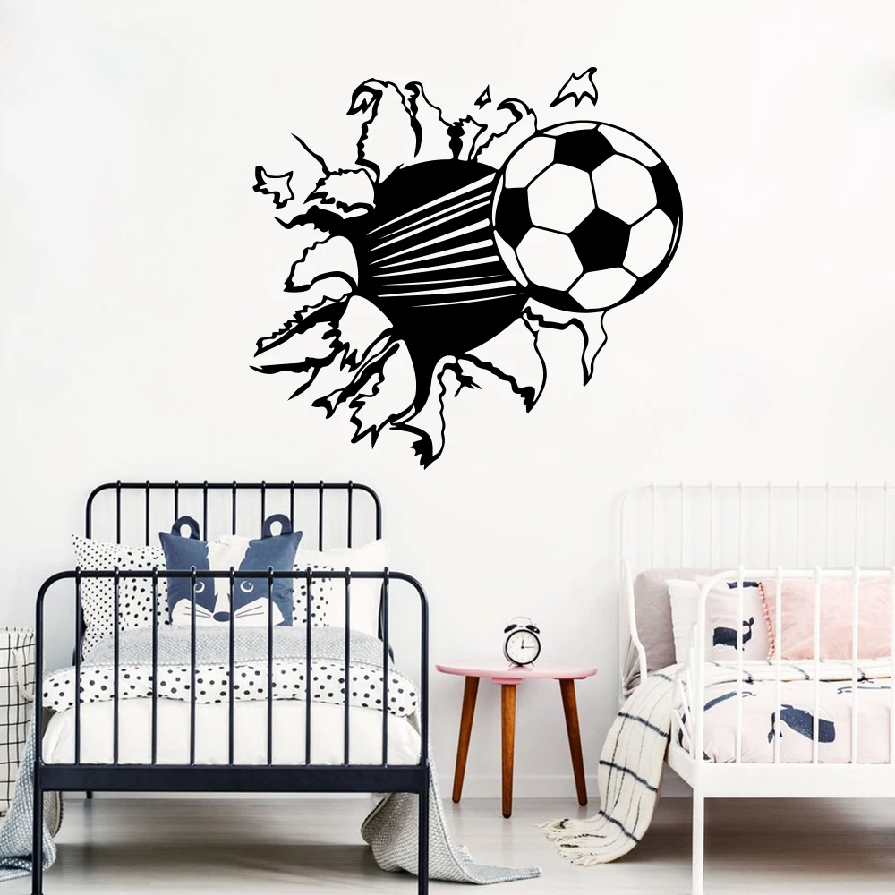Large Soccer Sport Wall Sticker Boy Room Kids Room Cartoon Football Player Wall Decal Bedroom Vinyl Decor (1)