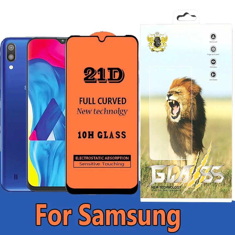 100 шт. 21D полное покрытие закаленное Стекло Экран протектор для samsung A20E A40S A90 A80 A70 A60 A50 A40 A30 A20 A10 с новыми посылка