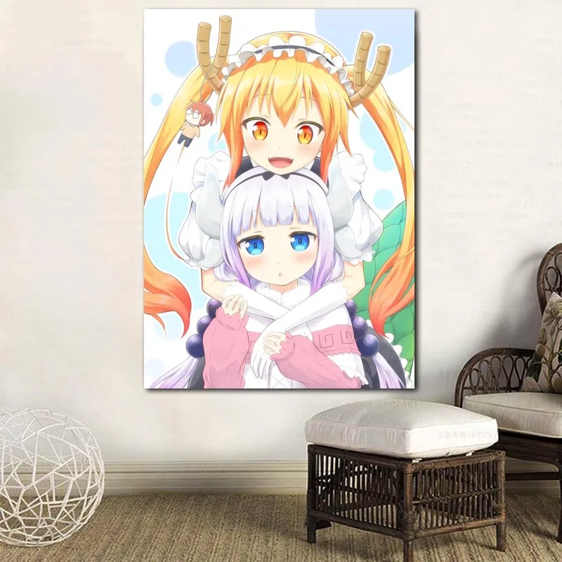 

Canvas Printed Home Decor Wall Art Painting Kobayashi's Dragon Maid Anime Pictures Modular Modern Nordic Poster For Living Room