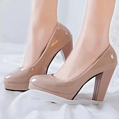 Shoes Women White Wedding Shoes Thick High Heels Fashion Party Pumps Footwear Yellow Shoes Women White Wedding Shoes Thick High Heels Fashion Party Pumps Footwear Yellow