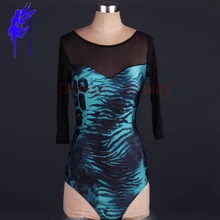 Костюм для латинских танцев сексуальный спандекс кисея с длинным рукавом латинский танцевальный Топ для женщин латинские танцевальные куртки 2XS-6XL