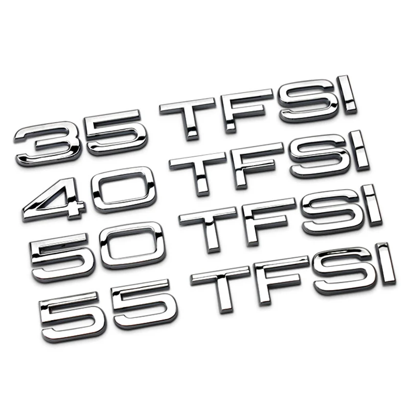 

DIY 30 35 40 45 50 55 FSI TFSI quattro Chrome Zinc Car Styling Refitting Emblem Sticker Discharge Trunk Numbers Letters for Audi