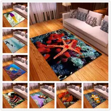 Детская спальня большой размер ковер 3D мир морского дна Морская звезда/акула принт мягкие ковры для гостиной ковер кофе ковер напольный коврик