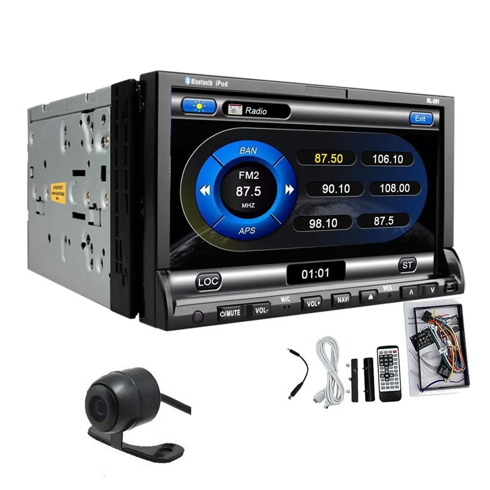 Rear Camera 7 inch 2 Din In Dash Car Audio Stereo Radio Built In
